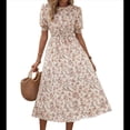 thumbnail image 2 of Vestidos Florales de para Mujer, Estilo Bohemio, Informal, de Verano, con Mangas Abullonadas, Estilo Occidental Albaricoque L, 2 of 7