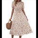 thumbnail image 2 of Vestidos Florales de para Mujer, Estilo Bohemio, Informal, de Verano, con Mangas Abullonadas, Estilo Occidental Albaricoque M, 2 of 7