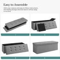 thumbnail image 6 of SONGMICS 43" Folding Storage Ottoman Bench Holds up to 660 lb For Living Room Light Gray, 6 of 9
