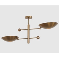 Stilnovo Style Double Shade Sputnik Chandelier Light Fixture Mid Century Brass Chandelier