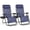Blue, variant on Set of 2 Zero Gravity Lounge Chairs Outdoor Patio Folding Recliners for Pool Beach with Pillow & Cup Holder Tray Adjustable Camping Lawn Chair