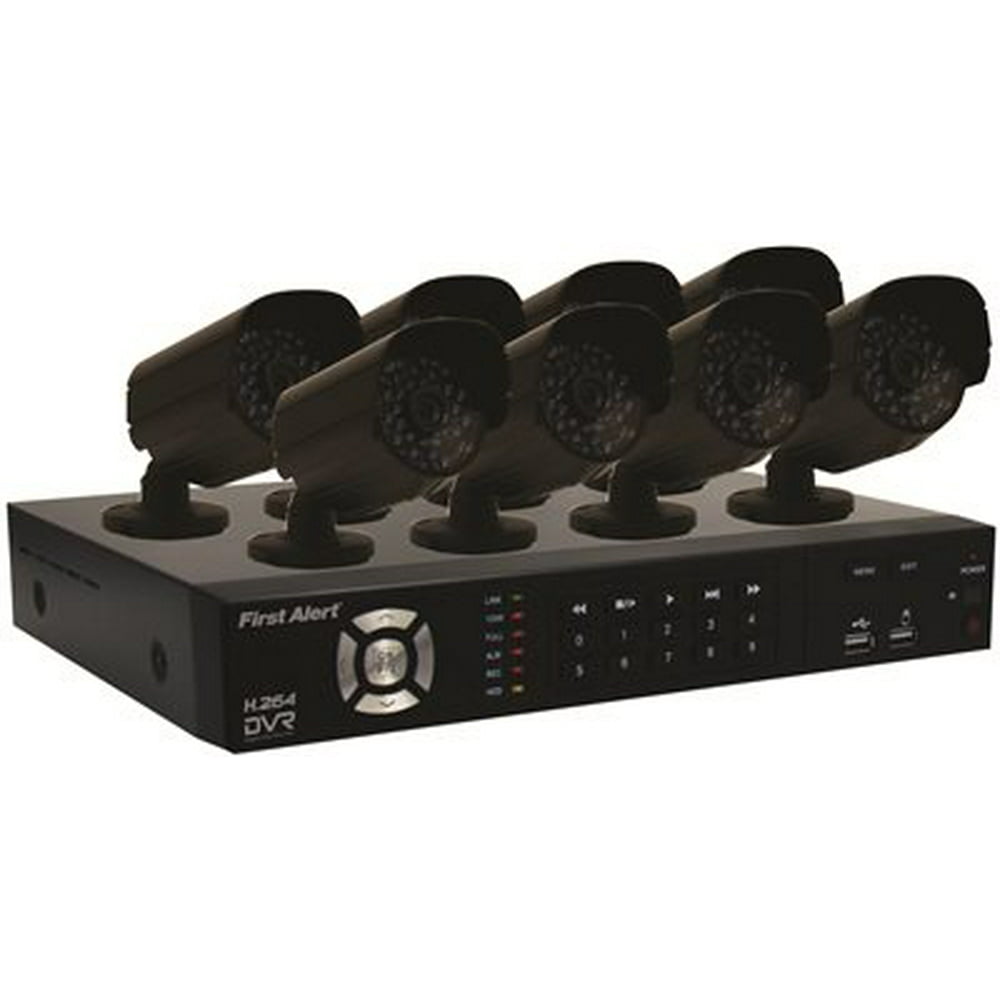 FIRST ALERT® SECURITY CAMERA SYSTEM 8 CHANNEL DVR WITH 8 WIRED