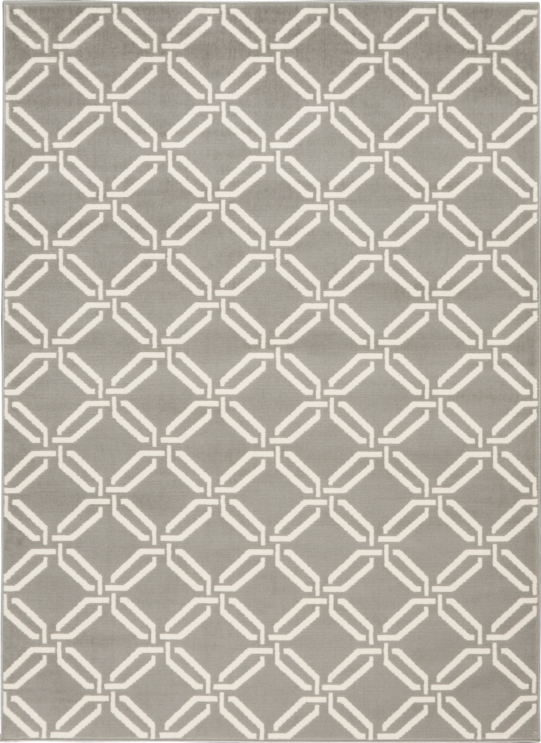 Nourison Bliss Transitional Trellis Grey 4' x 6' Area Rug, (4' x 6')