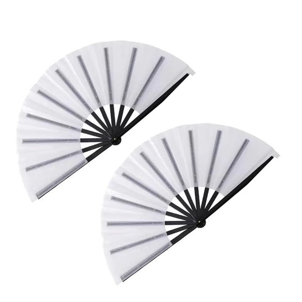 25.4×13 Inch Transferencia de sublimación de calor en blanco abanico plegable de poliéster DIY Personalizable Eventos de impresión Bodas y