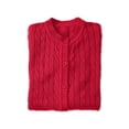 thumbnail image 3 of Woman Within Plus Size Cotton Cable Knit Cardigan Sweater, 3 of 6