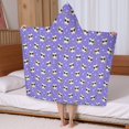 thumbnail image 5 of Purple Cartoon Cat Unicorn Pattern Hooded Bath Towel，50"x30" for Ages 3 To 12 Kids, Quick Dry Lightweight Soft Microfiber Hood Beach Towel Cover Up for Kids, 5 of 7