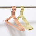 thumbnail image 2 of 10 perchas de metal resistentes con muescas para ropa, abrigos, trajes, camisas, organizador, ahorra espacio, armario, perchero, dorado, 2 of 5