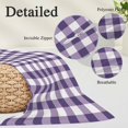 thumbnail image 3 of Purple Checkered Lumar Pillow Covers, Farmhouse Buffalo Plaid Soft Breathable Throw Pillow Cases with Invisible Zipper, Decorative Pillowcase Pillows Protectors for Sofa Bed Chair 16"x24", 3 of 9