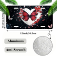 thumbnail image 2 of 1 Pcs 2D Flat License Plate Covers & Frames, Red Butterfly in Heart Shaped For Decorative Front, Waterproof For Decoration Aluminum License Plate Covers & Frames Cover For Men Women, 12" X 6", 2 of 7
