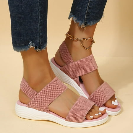 

LoyisViDion Clearance Sandals for Women New Style Casual Women S Sandals and Slippers with Flat Bottom for Outer Flash Picks Pink 6