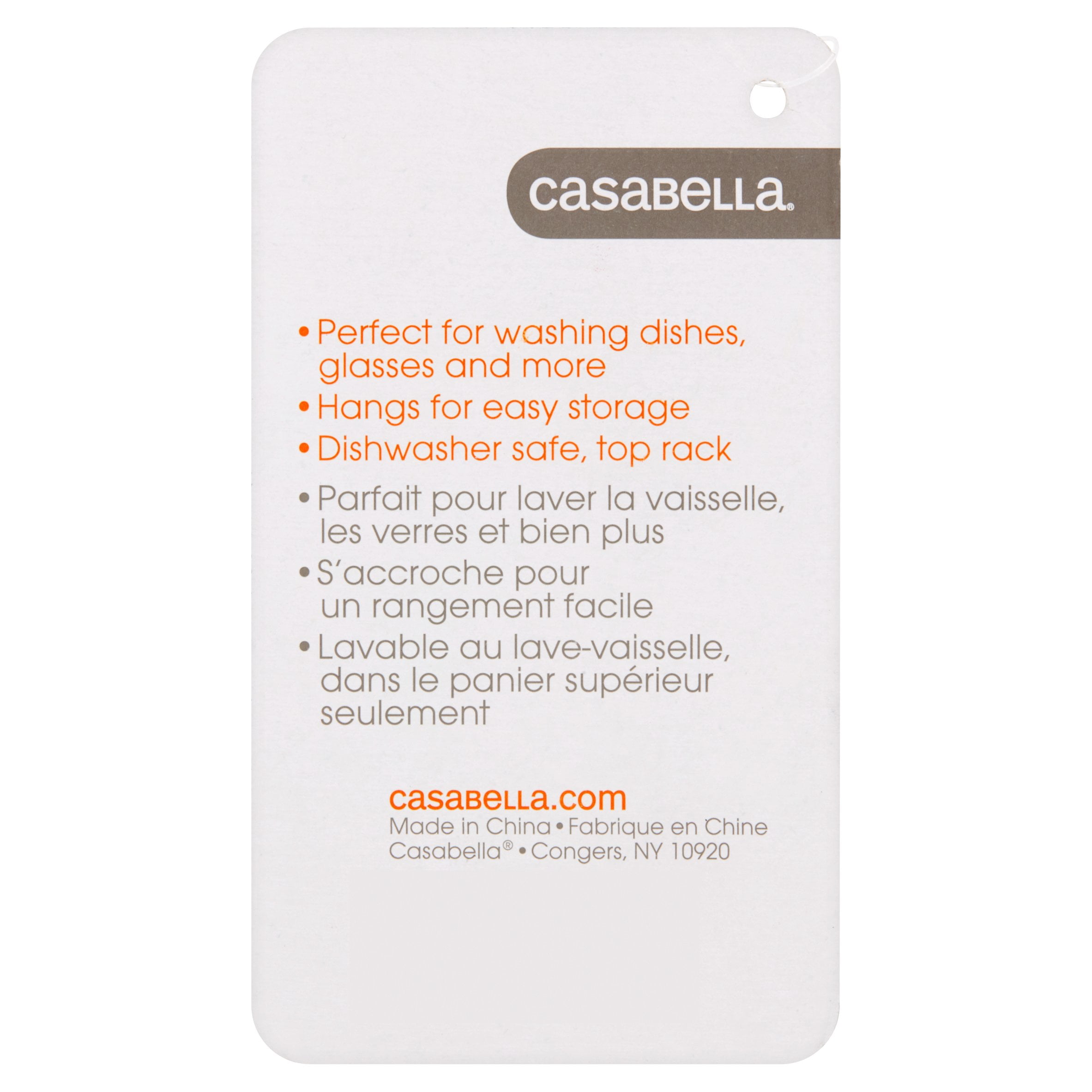 Casabella Eco-Friendly Round Dish Brush with Scraper 9.5