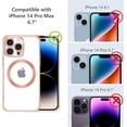 thumbnail image 6 of Magnetic Case for iPhone 14 Pro Max [Compatible with Magsafe] [Military Grade Drop Protection] Clear Slim Plated Case Shockproof Anti-Yellowing Phone Case 6.7"- Pink, 6 of 12