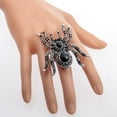 thumbnail image 2 of Halloween Spider Stretch Rings Fit Women Finger 6.5 to 9, Silk Scarf Holders, 2 of 5