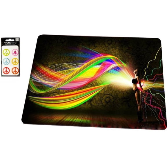Woman The Power of Colors Mouse Pad With Peace Sign Stickers Set, MP257