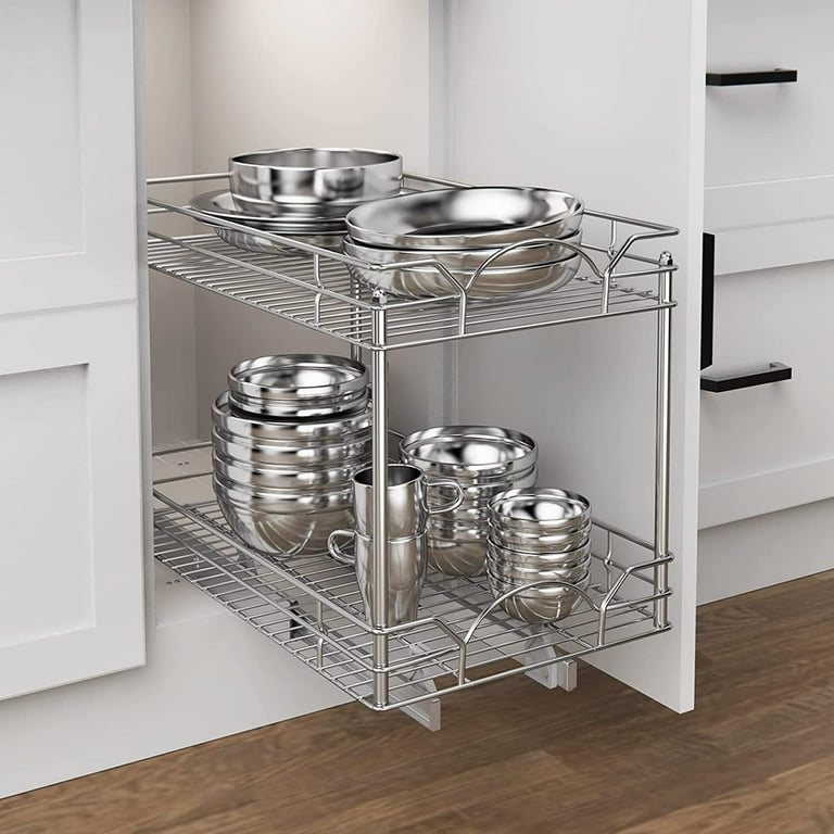 Kitchen Details 2-Tier Shelf Chrome Over the Cabinet Organizer 24337-CHR -  The Home Depot