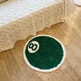 thumbnail image 4 of LAKEA Green 8-Ball Billiard Tufted Rug Round White Fluffy Shaggy Carpet Non-Slip Absorbent Bath Mat Living Room Game Room Retro Style, 4 of 6