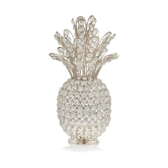 HomeRoots 354781 6 x 6 x 12.5 in. Silver Pina Cristal Pineapple Tabletop
