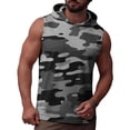 thumbnail image 6 of Men's Camo Workout Hooded Tank Tops Sleeveless Gym Training Hoodies Bodybuilding Muscle Cut Off T Shirt, 6 of 9