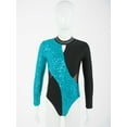 thumbnail image 3 of CHICTRY Kids Girls Hollow Back Gymnastics Leotard Shiny Glitters Long Sleeve Modern Dance Figure Skating Unitard, 3 of 7