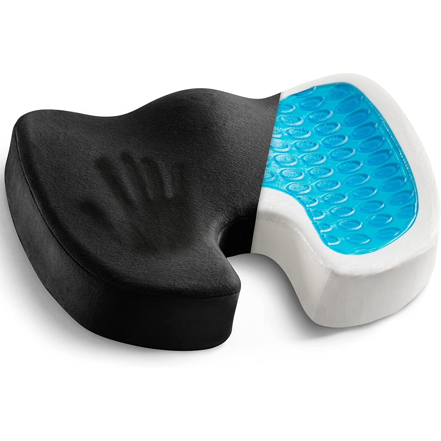 Bovrou Gel Enhanced Seat Cushion Ergonomic Cool Anti-Slip Enhanced Memory  Foam Pad Anti-Slip Orthopedic Gel, Office Chair Car Seat Cushion - Sciatica