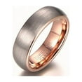 thumbnail image 5 of Tungsten Men's Wedding Band with Silver Plated Brushed Finish | Rose Gold Plated Interior | 6mm Comfort Fit Men's Engagement Ring | Lifetime Warranty, 5 of 7