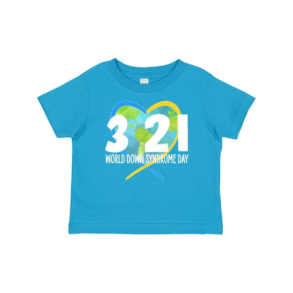 Inktastic 3 21 World Down Syndrome Day with Heart Shaped Earth Boys or Girls Baby T-Shirt