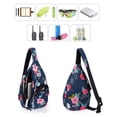 thumbnail image 6 of HAWEE Mini Sport Backpack Sling Chest Bag for Travel, Commuting and Hiking, Pink Flower, 6 of 7