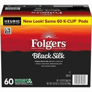 Folgers Black Silk, Dark Roast Coffee, Keurig K Cup Pods, 60 Count Box