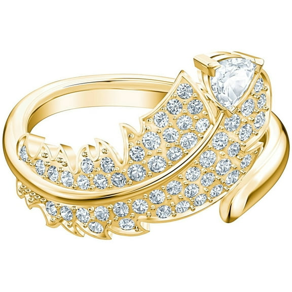 Swarovski 5515384 Women's Nice Gold Tone Crystal Motif Ring, Size 6.75