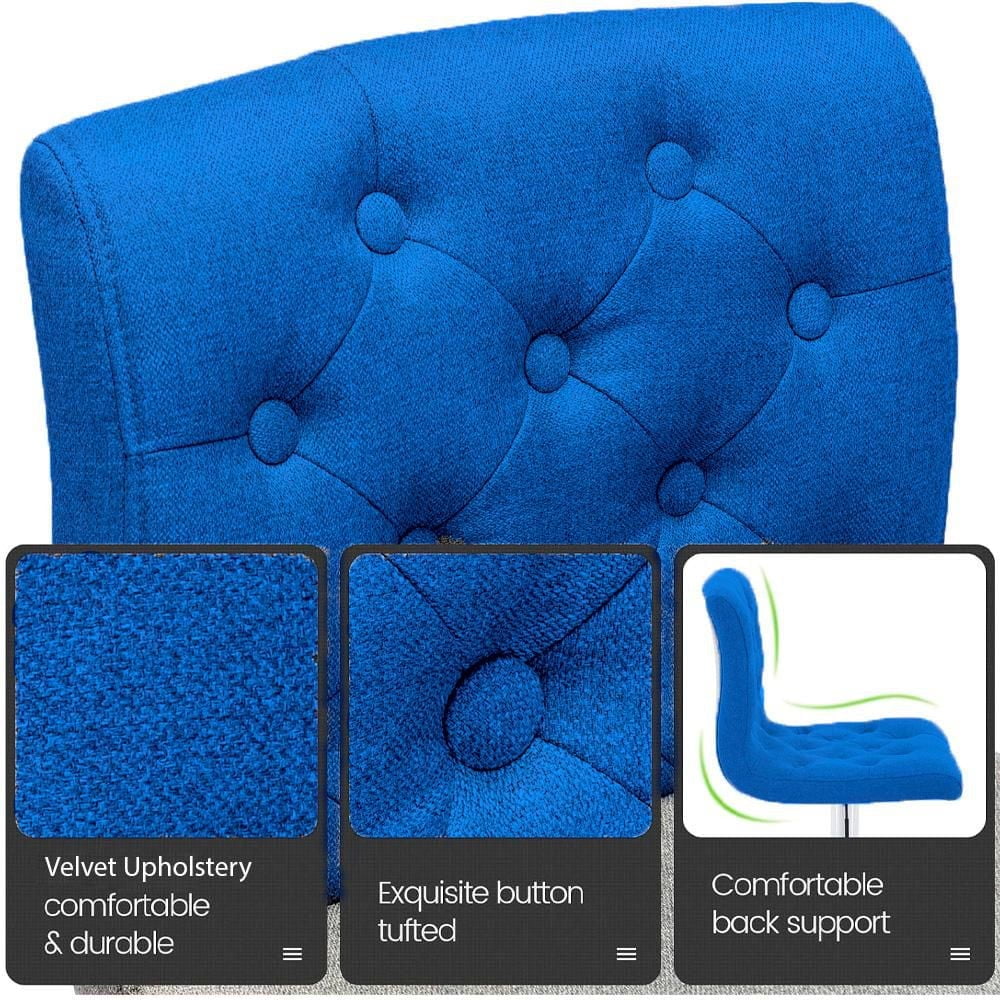 Tabouret réglable en cuir bleu de la collection Heavenly