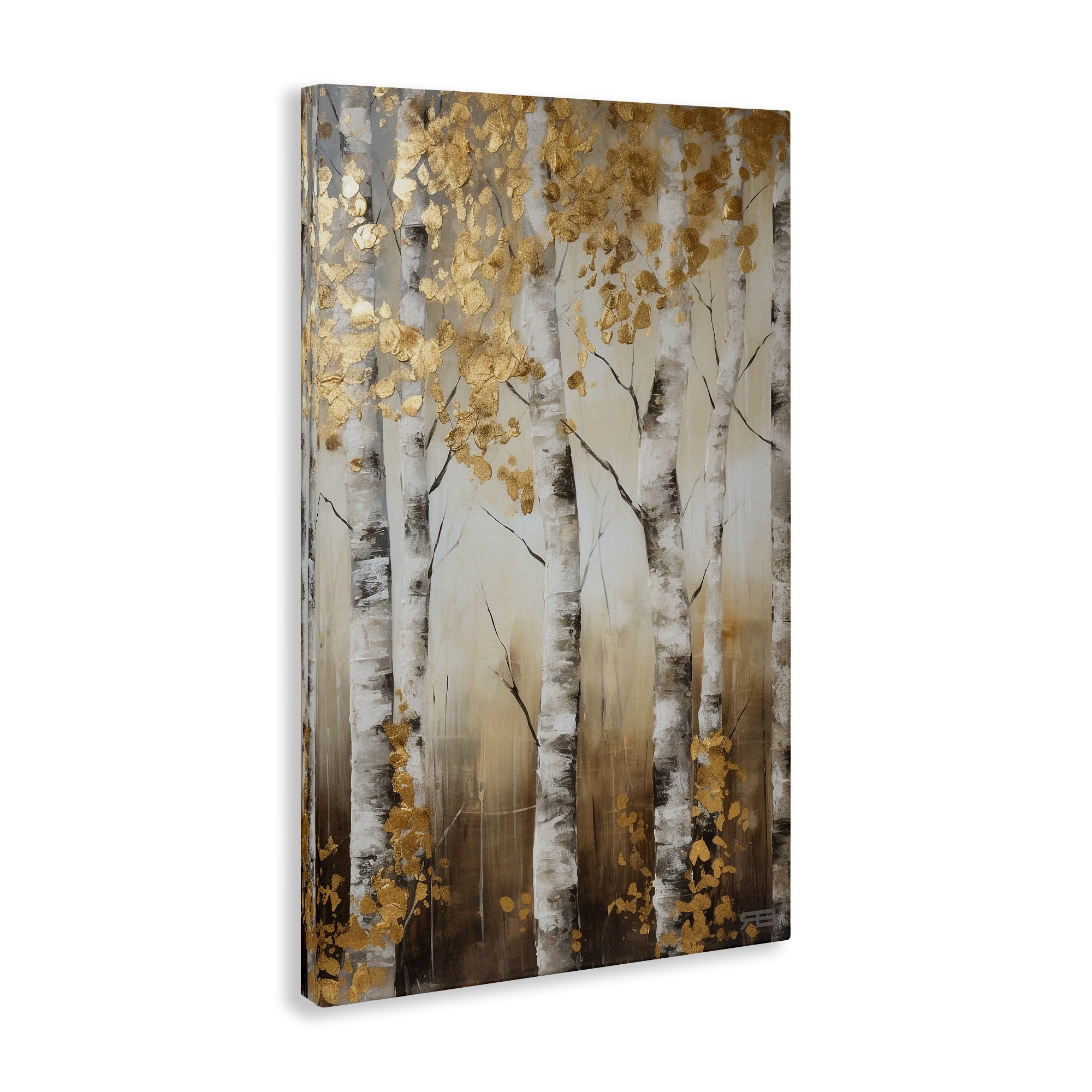 Stupell Industries Fall Foliage Birch Landscape Painting Gallery Wrapped Canvas Art Print Wall Art, 30 x 45