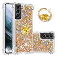 thumbnail image 1 of Funda para Samsung Galaxy S21 Plus 5G con Brillo Líquido Flotante, Purpurina, Parachoques y Anillo Giratorio Soporte, 1 of 5