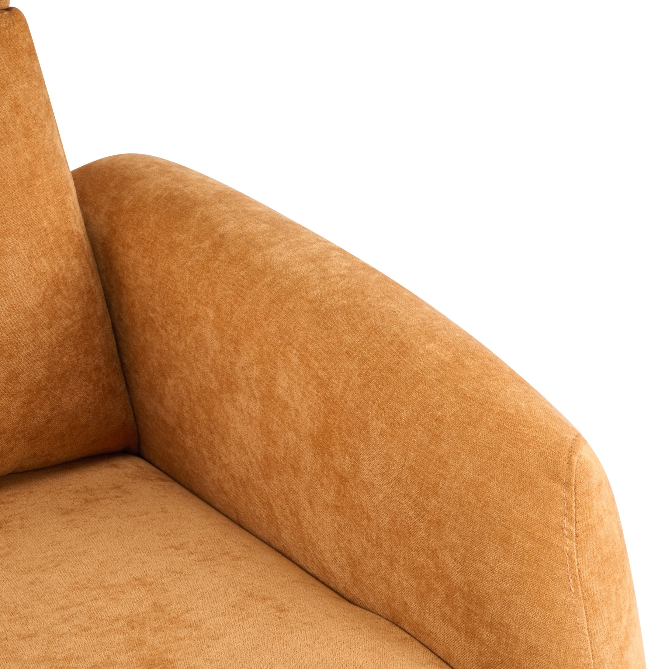 Christopher Knight Home 360° Swivel Glider Chair, Manual Upholstered Recliner with Wood Base, Pumpkin Yellow