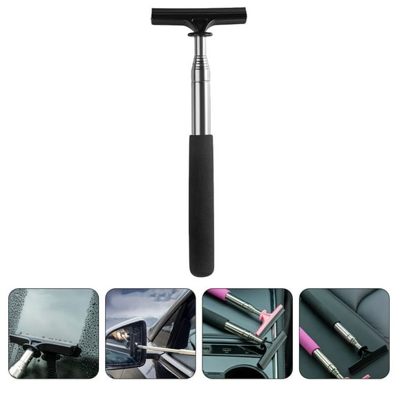 KONTONTY Portable Black Side Mirror Squeegee Cleaner for Cars, All Weather Use, Easy to Carry and