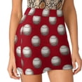 thumbnail image 4 of Baseballs On Red Background Women's skirt Mini Skirts A Line Skirt With Hide Pocket Baseball Baseball Baseball Baseball For, 4 of 7