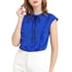 thumbnail image 5 of Camisas de verano con botones y volantes de Allegra K para mujer, con cuello atado y mangas cortas, en azul real, 5 of 6