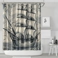 thumbnail image 3 of Nautical Sailboat Map Shower Curtains, Farmhouse Shower Curtains for Bathroom,Waterproof Fabric Shower Curtain Set with 12 Hooks Decor 84×72 Inch, 3 of 4