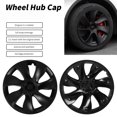 thumbnail image 3 of Wheel Hub Cap, 4PCS Matte Black 19 Inch Wheel Adapter Set Matte Black Snap on Hub Caps Full Protection for Teslas Y 2020-2023, 3 of 7