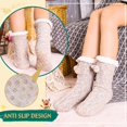 thumbnail image 3 of Eyean Womens Fuzzy Slipper Socks Winter Non Slip Thermal Fluffy Soft Fleece Lining Warm Home Grippers Socks, 3 of 6