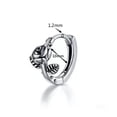 thumbnail image 5 of HOOUN Surgical Steel Silver Rose Huggie Hoop Earrings Punk Rock Jewelry For Men Women, 5 of 5