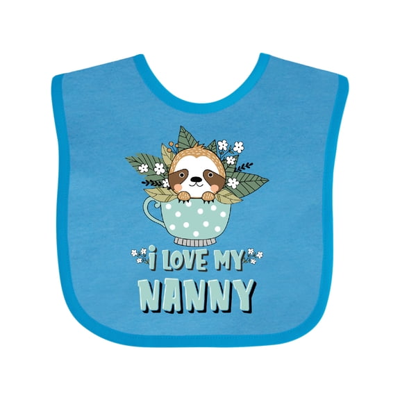 Inktastic Teacup Raccoon I Love My Nanny Boys or Girls Baby Bib