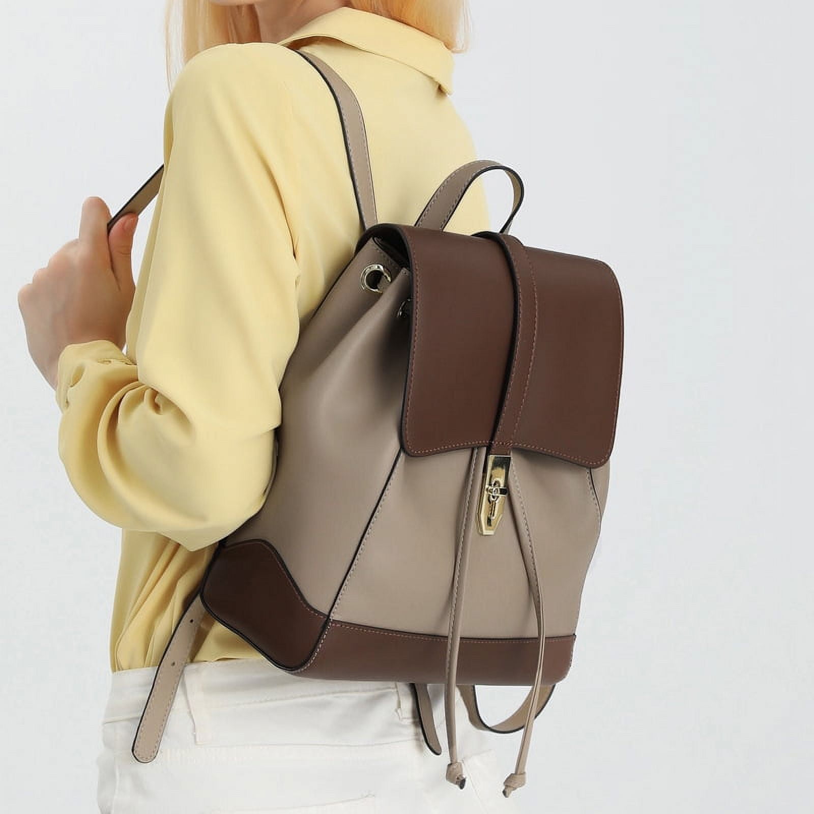 Textured backpack women 2024 new ladies backpack women s double shoulder large capacity 2024 genuine leather schoolbag college students Walmart