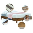 thumbnail image 5 of Open Box Slatted King Size Wooden Bed Frame with Turned Legs, Natural Brown- Saltoro Sherpi, 5 of 7