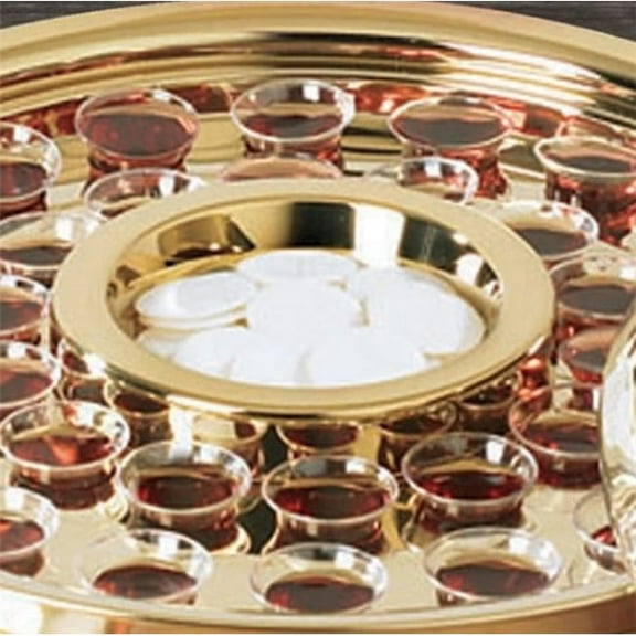 Communion Tray Center Bread Plate-Brass