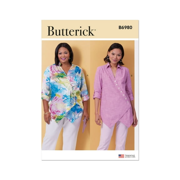 Butterick Sewing Pattern 6980 - Misses' and Women's Shirt, Size: BB (20W-22W-24W-26W-28W)