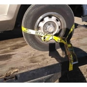 (8 Pack) 2 x 120 Car Tie Down Straps for Trailer with Flat Hook - 3333 LB WLL Lasso Style Tire Straps for Car Trailer with Ratchets - Vehicle Tie Down Wheel Straps for Hauling Cars