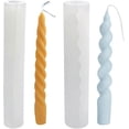 thumbnail image 1 of Set of 2 Spiral Candle Molds Twist Candle Mold Silicone Candle Mold Cylindrical Cake Decorating Round Shape Soap Mold Fondant Flower Mold Resin Flower, 1 of 5