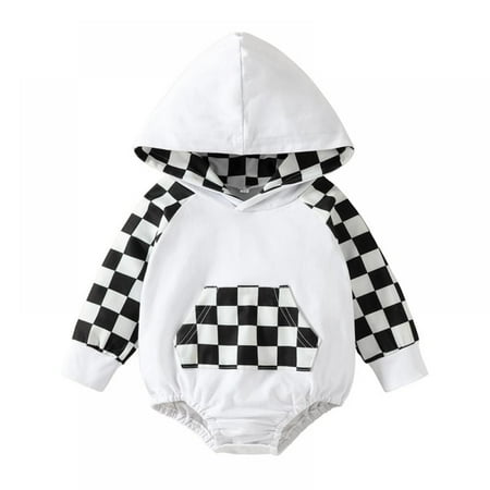 

BULLPIANO Newborn Baby Boys Girls Sweatshirt Romper Hoodie Long Sleeve Pullover Fall Winter Clothes for 0-24 Months Infant