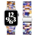 thumbnail image 6 of WFEAGL Women Men Resin Lightweight Replacement Band For Apple Watch 42mm 44mm 45mm Series SE 7 6 5 4 3 2 1 iWatch band Wristband Bracelet Strap Blue and Yellow Pattern, 6 of 7