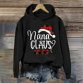 thumbnail image 3 of Nana Claus Christmas Hoodies for Women 2025 Long Sleeve Grandma Christmas Hooded Sweatshirt Pullover Tops, 3 of 4